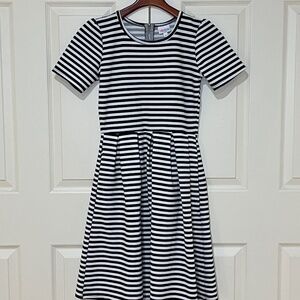 LuLaRoe Black and White Striped Dress Size Small